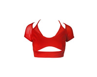 HAMADE - Mesh Hollow Front Crop Top