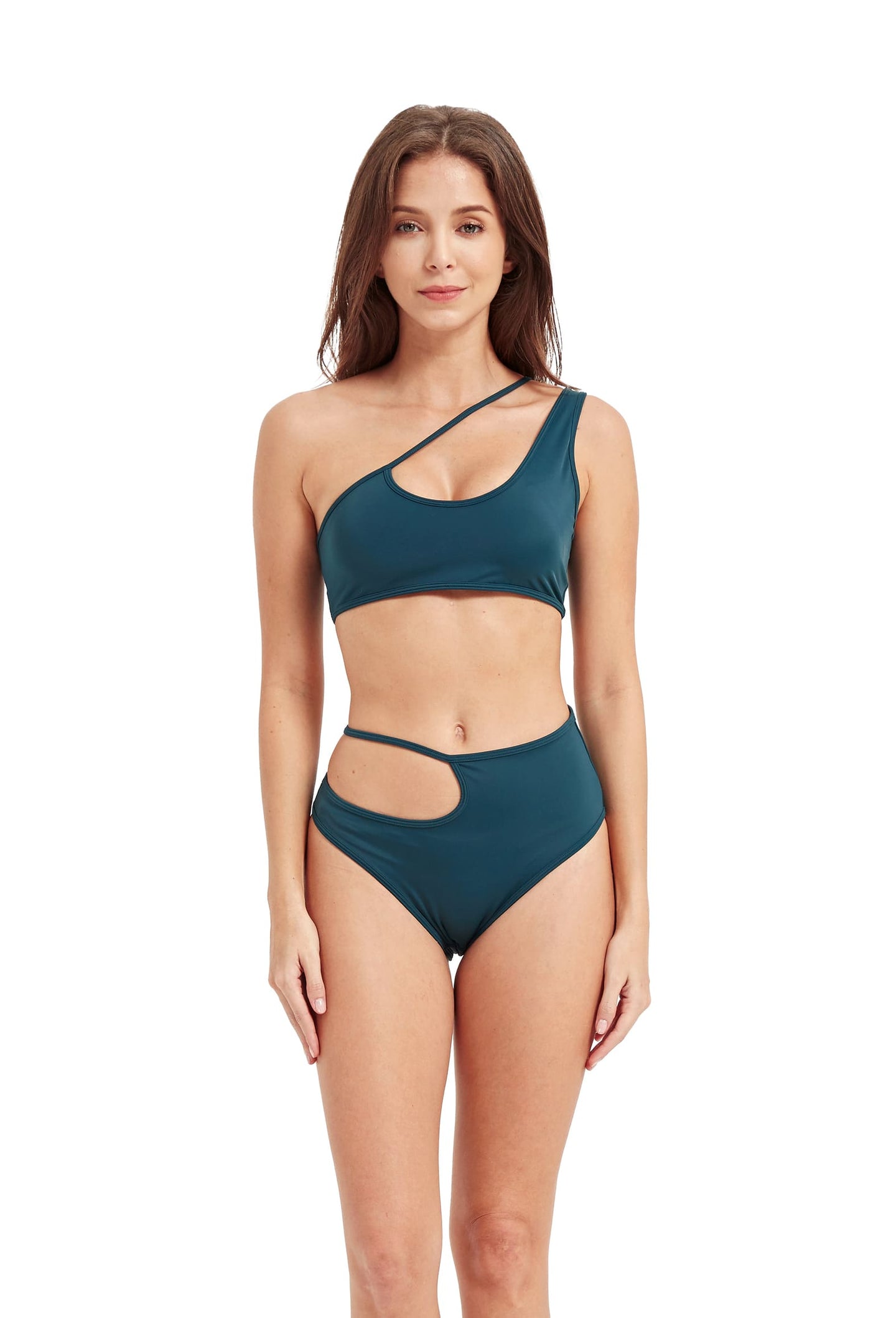 HAMADE - PEACOCK ASYMMETRIC HIGH CUT BOTTOMS