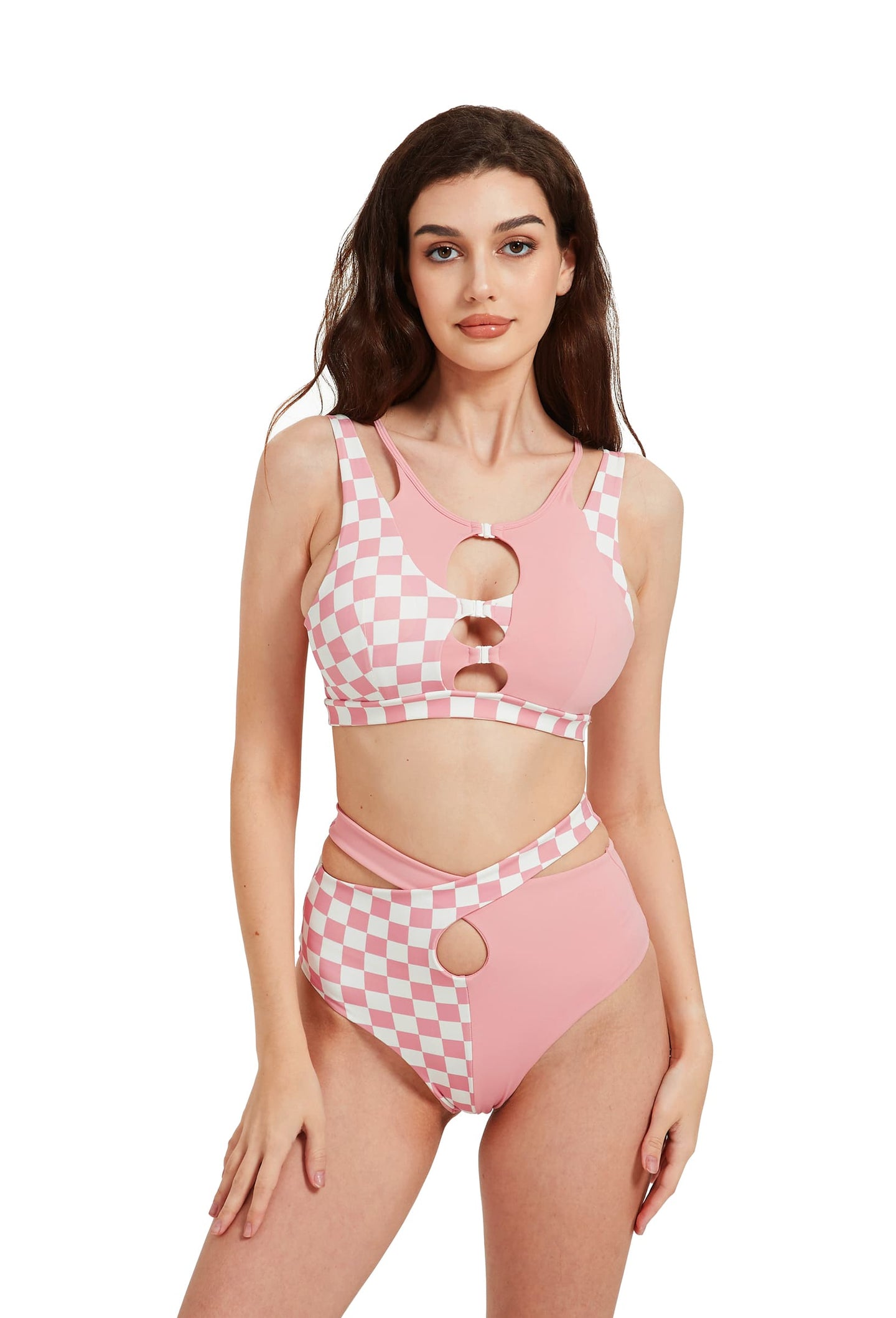 HAMADE - PATCHWORK BOTTOMS LIGHT PINK/CHECKERED