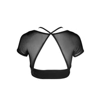 HAMADE - MESH HOLLOW FRONT CROP TOP